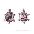 Wholesale Cute Turtle Rhodochrosite Stone Pendant Necklace